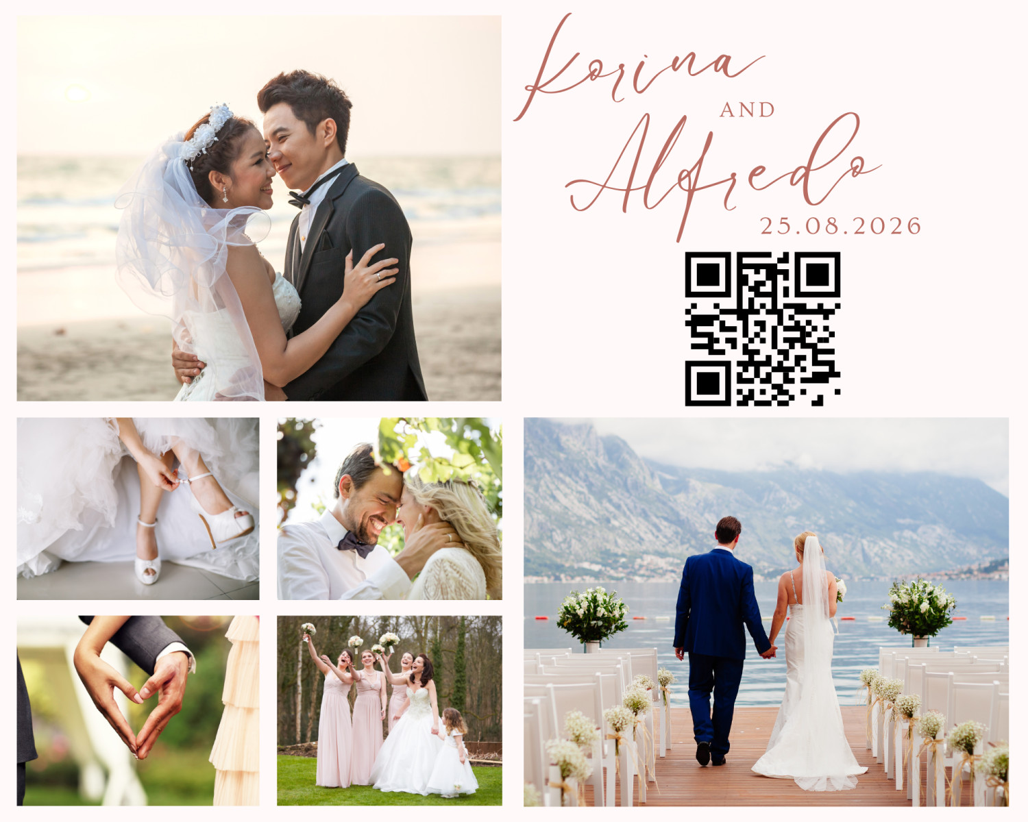 Album ảnh cưới hiện đại được xem qua mã QR