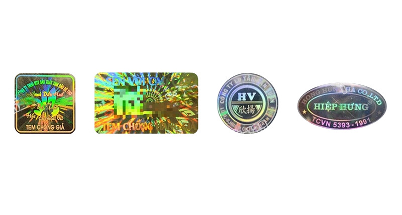Các kiểu dáng phổ biến của tem hologram: tròn, vuông, chữ nhật, elip.