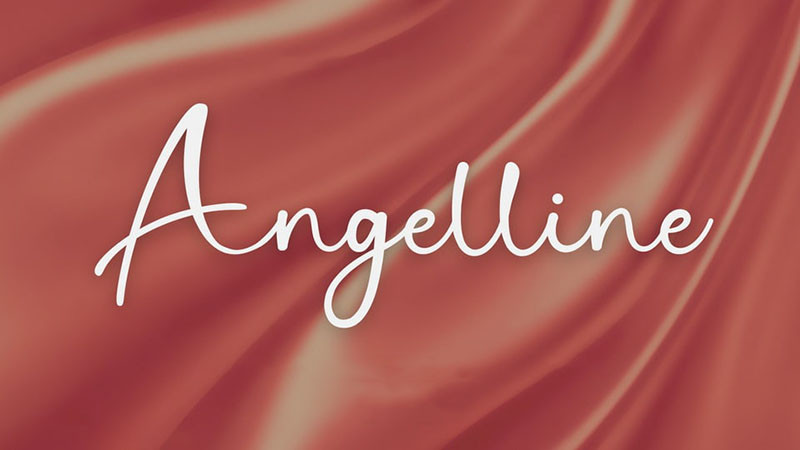 Font Angelline Script thường dùng làm tiêu đề hoặc tên người nhận