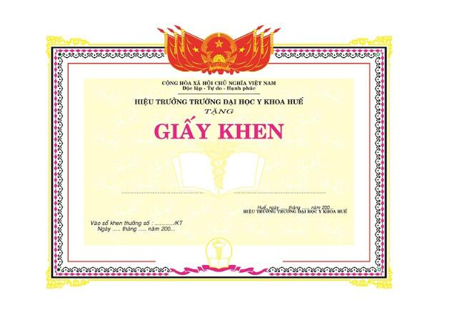 Giấy khen độc đáo với cách phối màu và sắp xếp nội dung ấn tượng