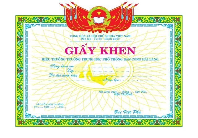 Giấy khen phong cách truyền thống thể hiện sự trang nghiêm