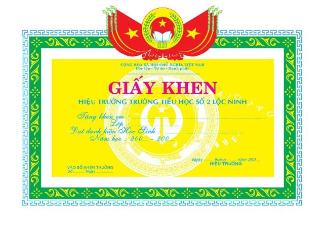 Giấy khen truyền thống dành cho các sự kiện quan trọng