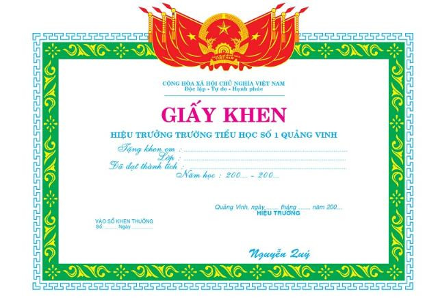 Giấy khen truyền thống phù hợp cho các dịp lễ kỷ niệm