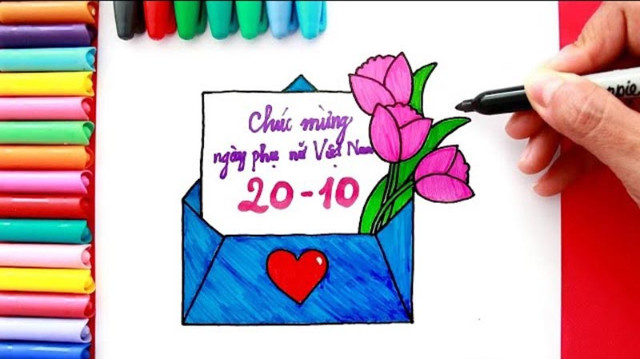 Gợi ý trang trí phong bì thư handmade cho ngày 20/10