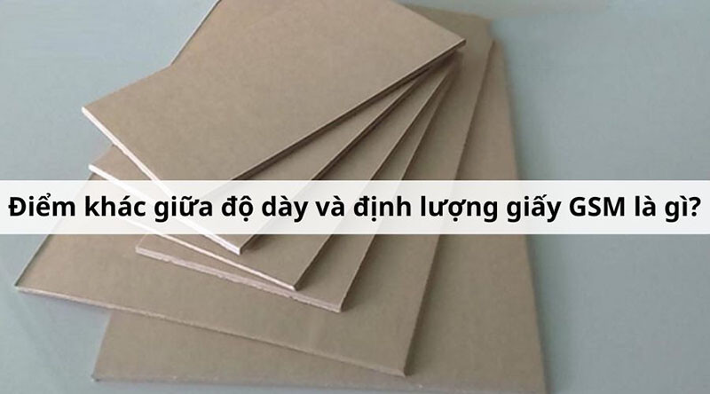 Hình minh họa phân biệt định lượng giấy GSM và độ dày giấy