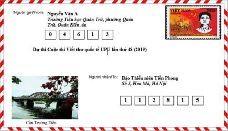 Hướng dẫn chi tiết cách ghi phong bì thư UPU đúng chuẩn