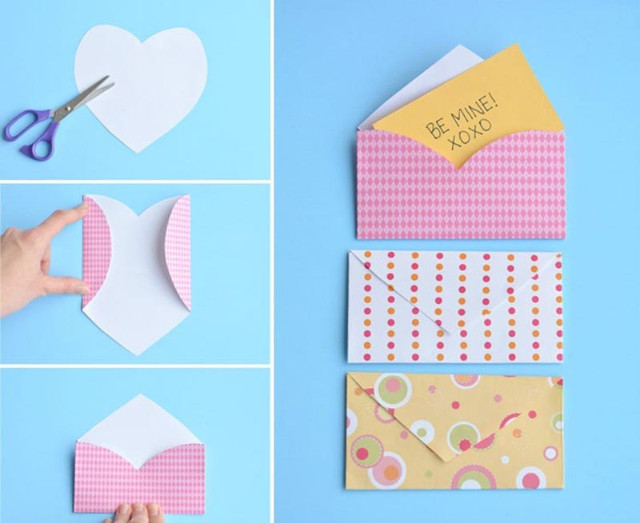 Hướng dẫn gấp phong bì thư handmade hình trái tim đáng yêu