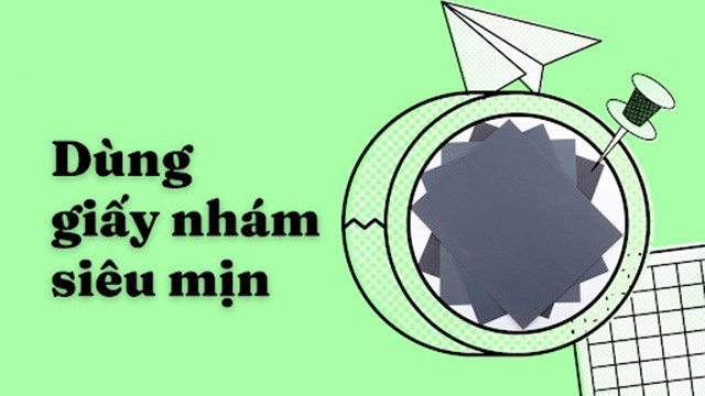 Làm sạch mực in trên giấy bằng giấy nhám
