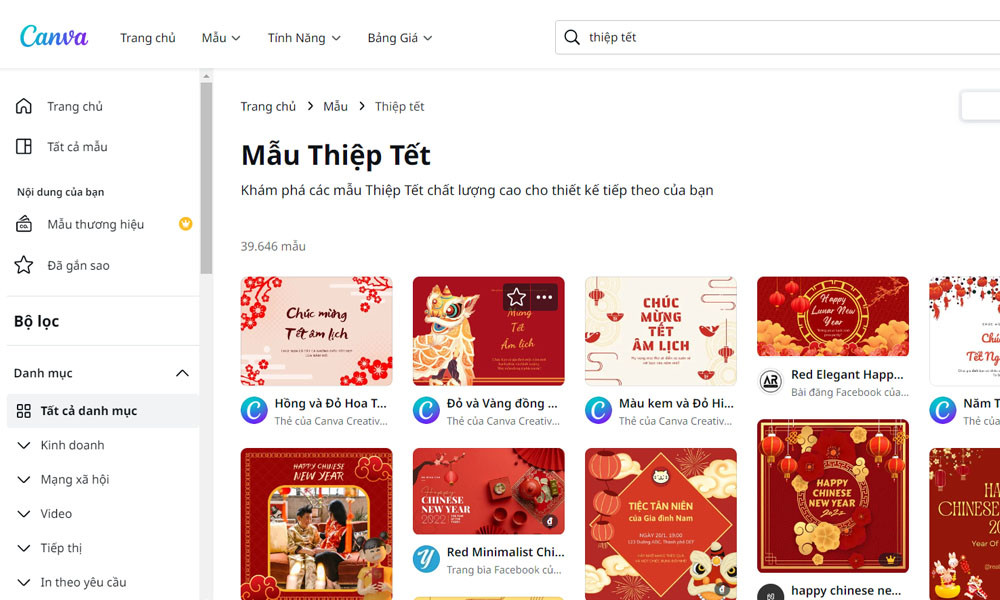 Làm thiệp Tết online với Canva tiện lợi