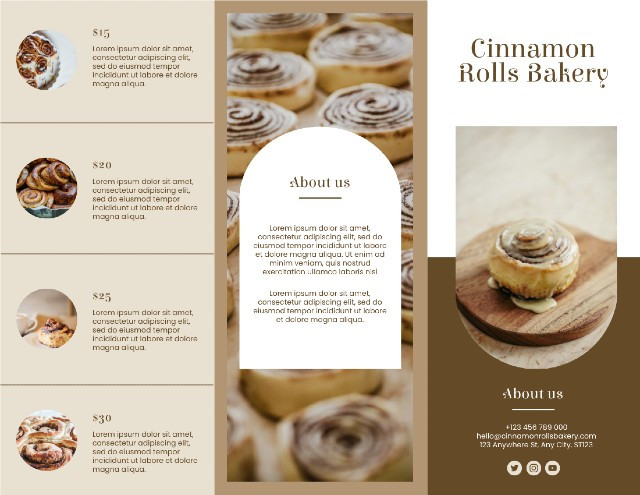 Mẫu brochure tiệm bánh với thiết kế đẹp mắt