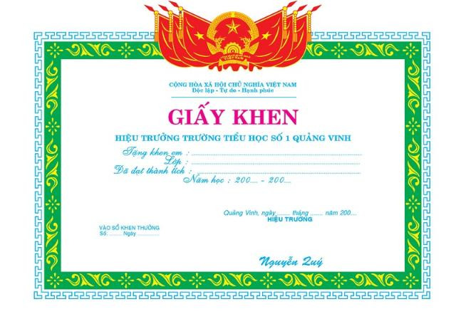 Mẫu giấy khen độc đáo sử dụng các yếu tố đồ họa trừu tượng