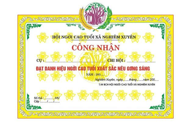 Mẫu giấy khen hiện đại màu xanh navy và trắng, tạo cảm giác chuyên nghiệp