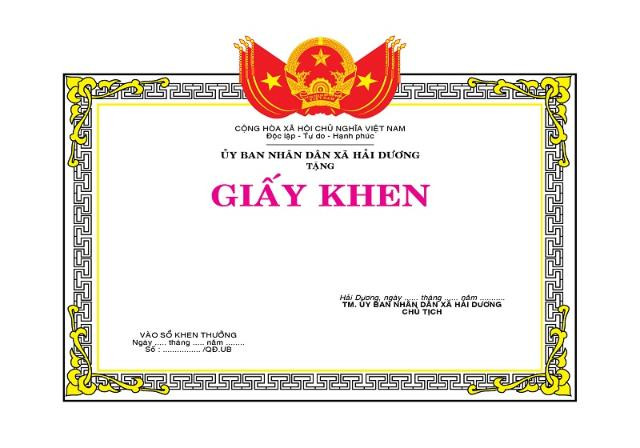 Mẫu giấy khen sáng tạo thể hiện sự đột phá