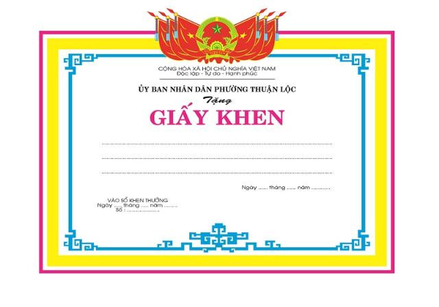 Mẫu giấy khen truyền thống với khung viền trang trí