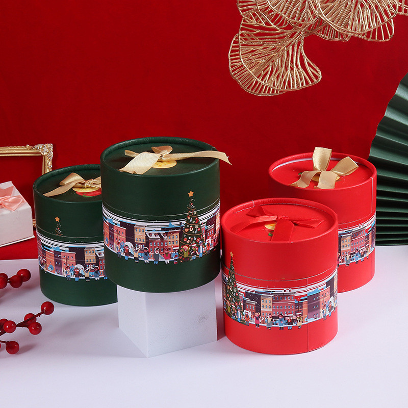 Mẫu hộp quà Noel hình trụ