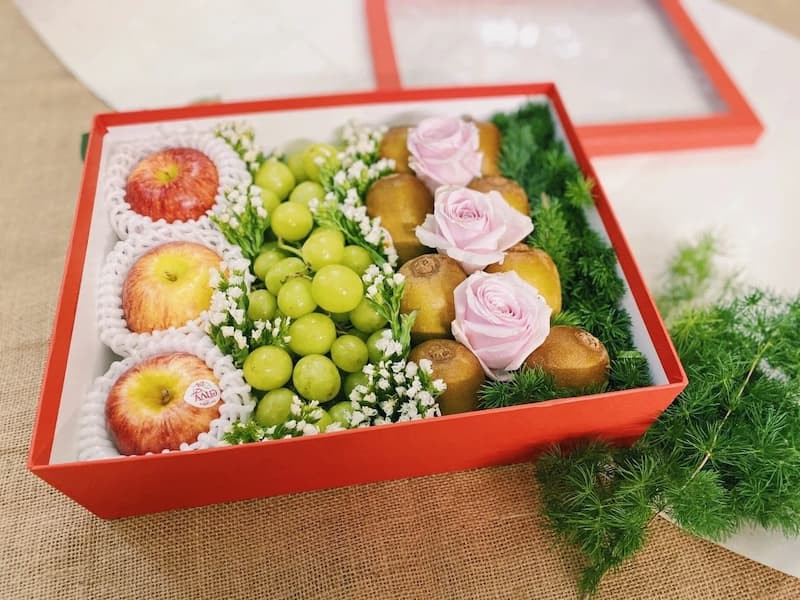 Mẫu hộp quà trái cây thể hiện sự quan tâm chân thành