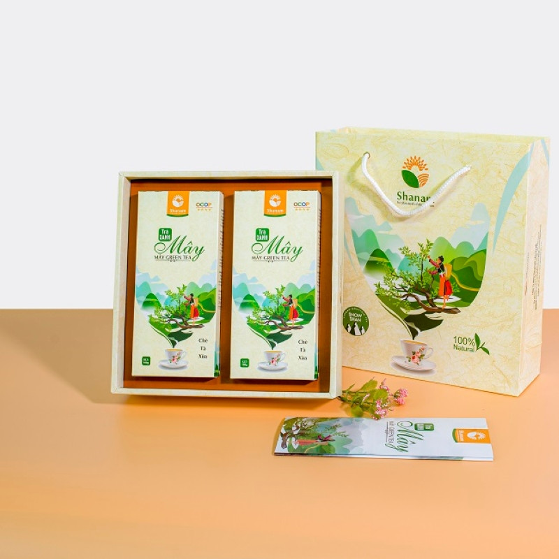 Mẫu hộp quà trang trí hình vẽ cảnh vật địa phương
