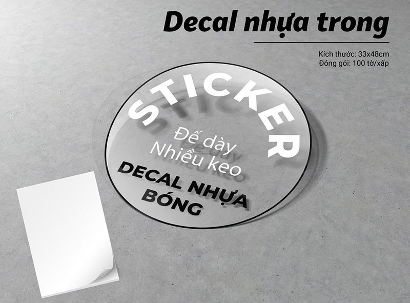 Mẫu in decal nhựa bóng đẹp và sắc nét