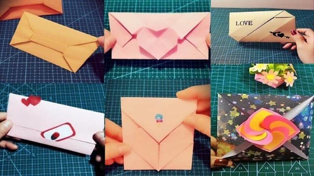 Mẫu phong bì thư handmade được trang trí cầu kỳ, tinh tế