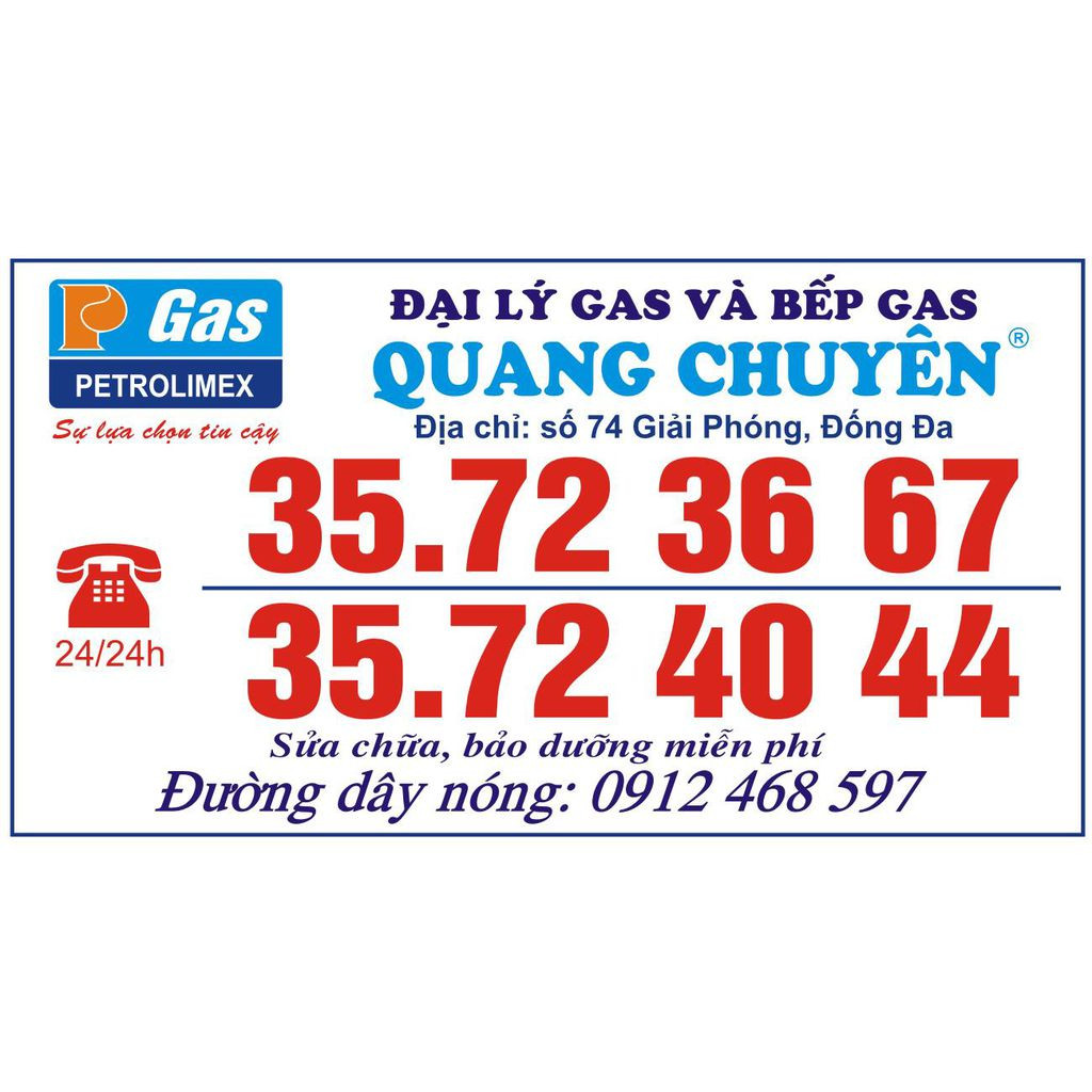 Mẫu tem nhãn dán bình gas với logo thương hiệu và thông tin cơ bản