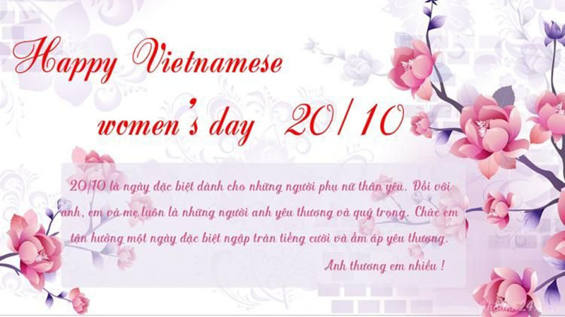 Mẫu thiệp 20/10 đẹp tặng người yêu