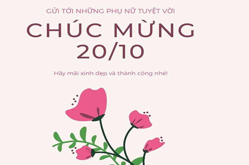 Mẫu thiệp 20/10 đơn giản tặng bạn bè