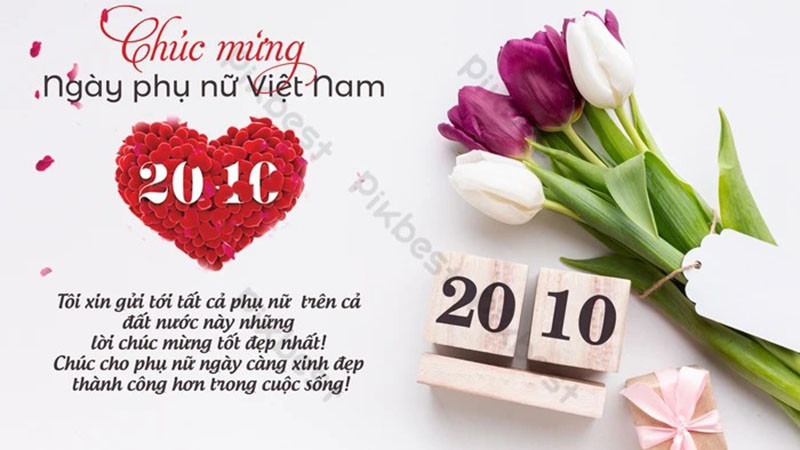 Mẫu thiệp 20/10 sang trọng và thanh lịch