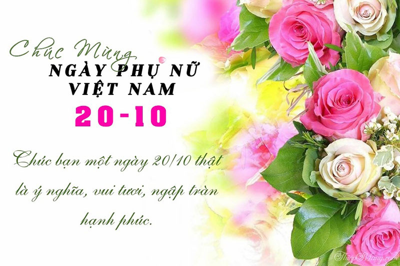 Mẫu thiệp 20/10 thân thiện tặng đồng nghiệp