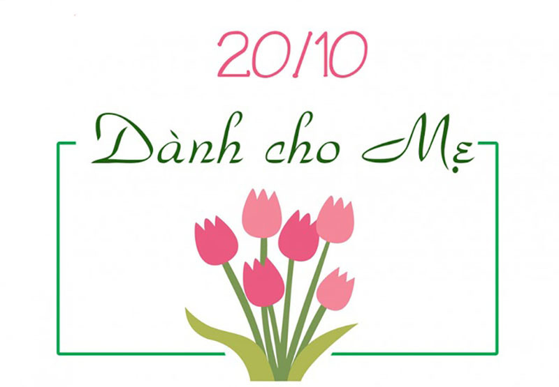 Mẫu thiệp 20/10 với hình ảnh gia đình tặng mẹ
