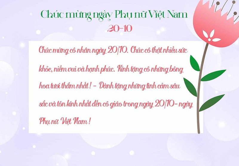 Mẫu thiệp 20/10 ý nghĩa tặng cô giáo
