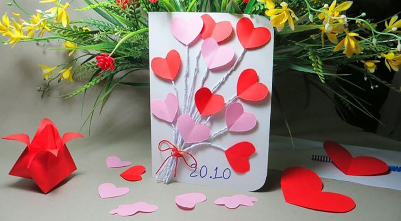 Mẫu thiệp 3D 20/10 đơn giản
