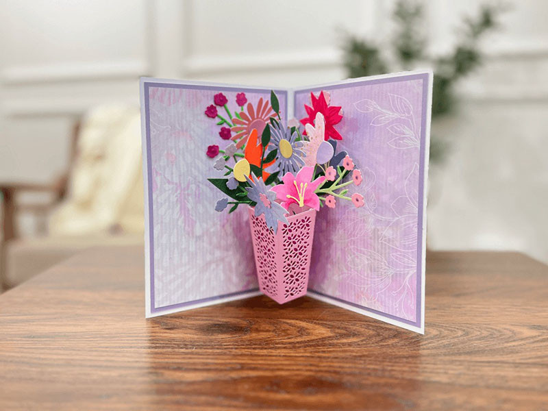 Mẫu thiệp 3D 20/10 hình bó hoa