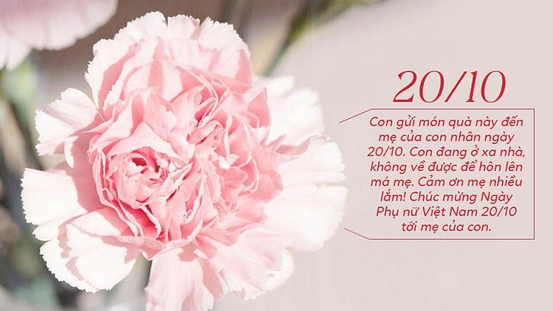 Mẫu thiệp chúc mừng 20/10 cho mẹ