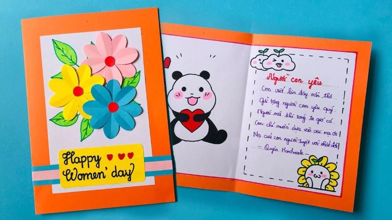 Mẫu thiệp chúc mừng 20/10 tự làm đơn giản