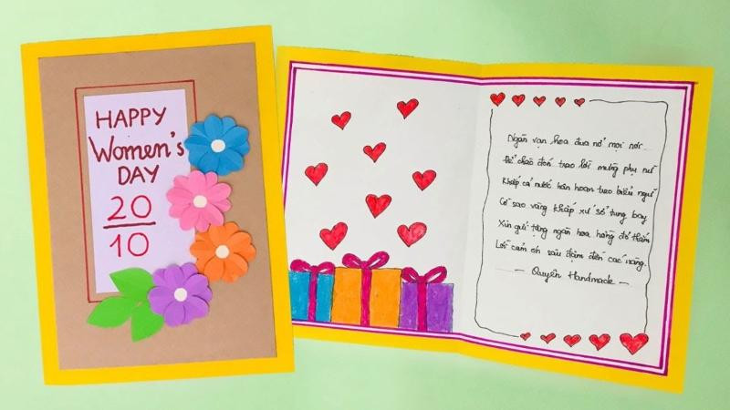 Mẫu thiệp handmade 20/10 sáng tạo