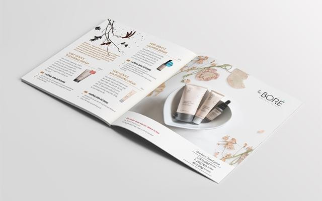 Mẫu thiết kế catalogue mỹ phẩm với tông màu sang trọng và hình ảnh sản phẩm chất lượng cao