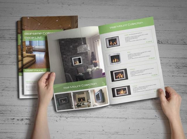 Mẫu thiết kế catalogue nội thất với bố cục sang trọng và hình ảnh không gian sống thực tế