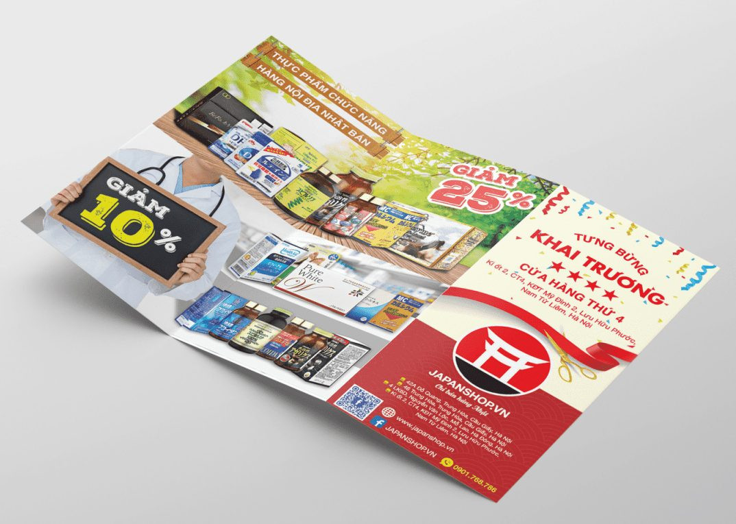 Mẫu tờ gấp A3 chúc mừng khai trương