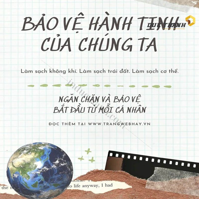 Mẫu tờ rơi bảo vệ môi trường ấn tượng