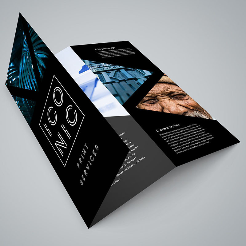 Một mẫu brochure gập minh họa định nghĩa brochure là gì