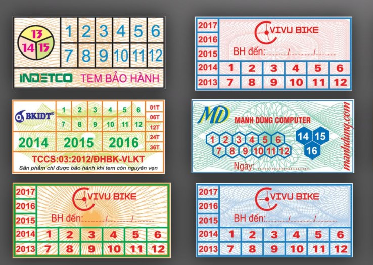 Một số mẫu tem vỡ bảo hành phổ biến trên thị trường