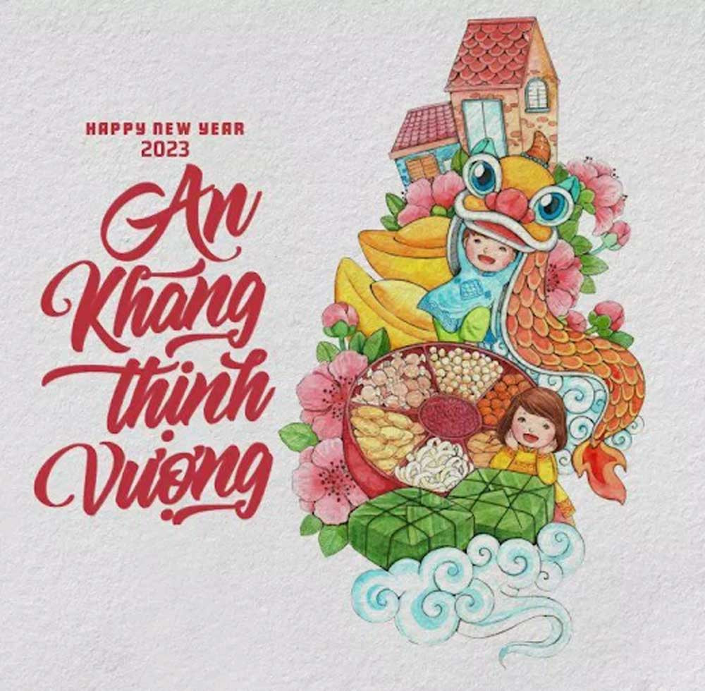 Những câu chúc ngắn gọn, đầy đủ ý nghĩa trên thiệp Tết