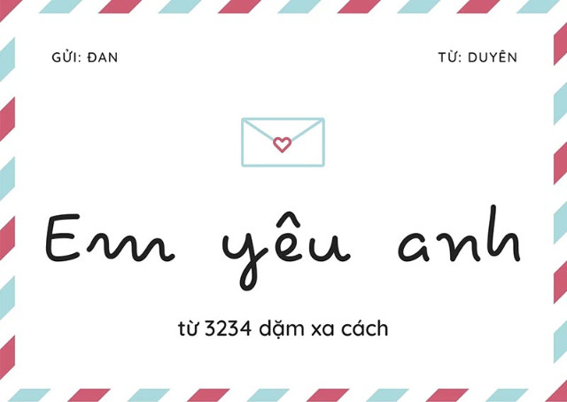 Phong bì thư handmade trang trí chủ đề tình yêu cho các cặp đôi