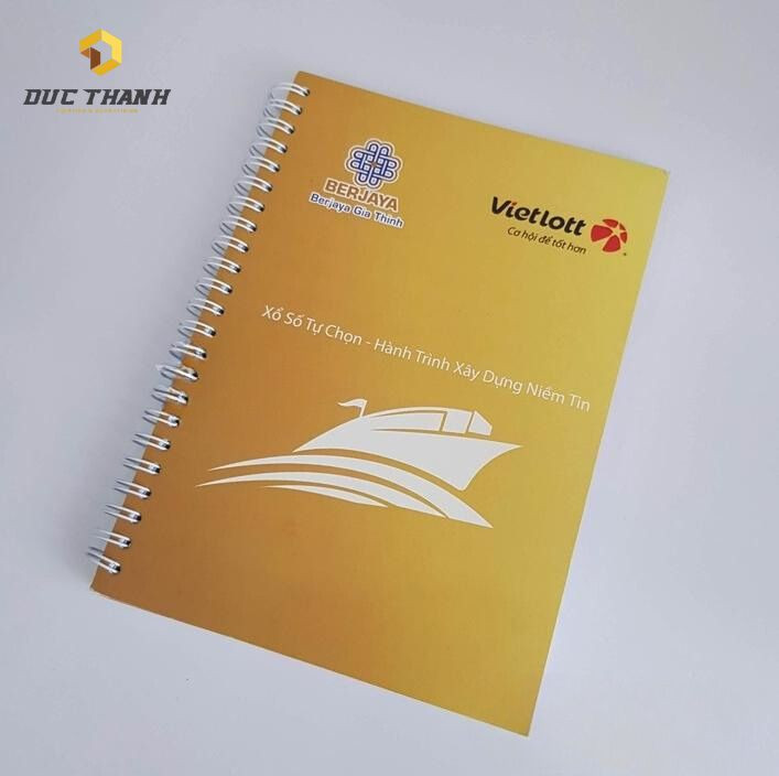Sổ tay lò xo in logo theo yêu cầu làm quà tặng doanh nghiệp
