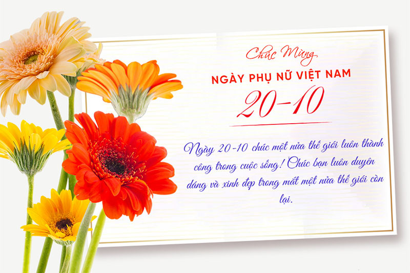 Thiệp 20/10 đẹp với thiết kế lãng mạn