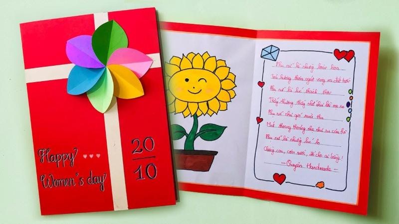 Thiệp 20/10 tự làm đơn giản mà đẹp
