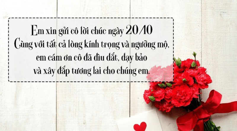 Thiệp 20/10 với hình ảnh phấn bảng tặng cô giáo