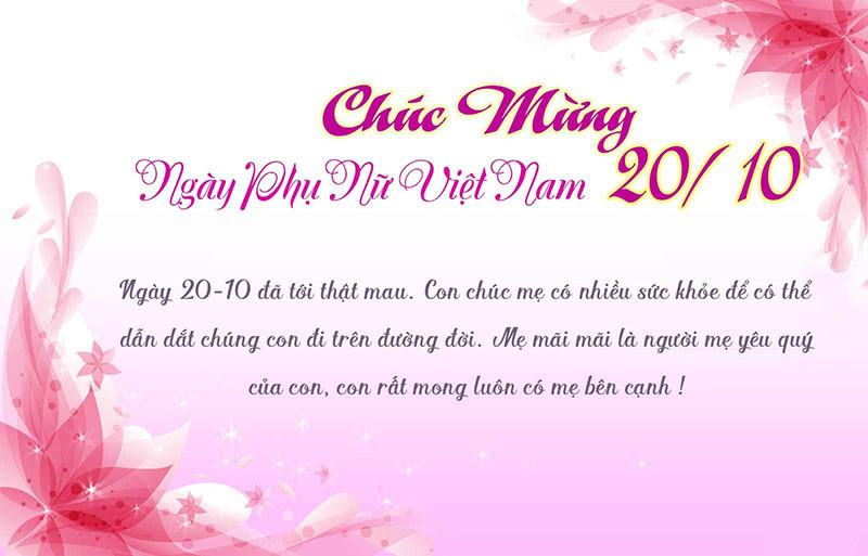 Thiệp 20/10 với họa tiết hoa mẫu đơn tặng mẹ