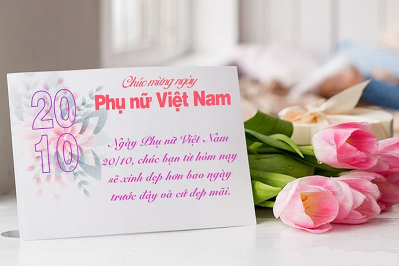 Thiệp 20/10 với lời chúc cho bạn bè