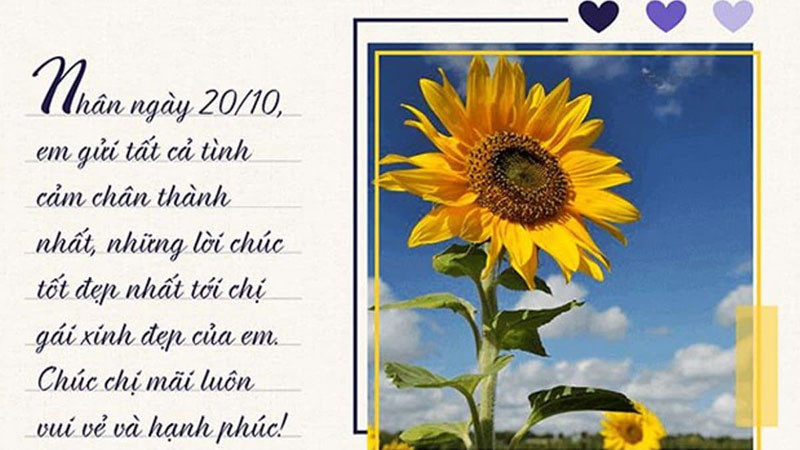 Thiệp chúc mừng 20/10 cho chị em gái thân thiết